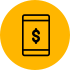 icon of a smart phone with a dollar sign